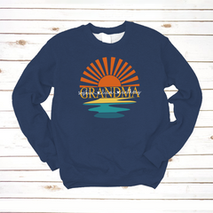 Lofaris Custom Sunset Reflection Grandma And Kids Sweatshirt