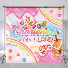 Lofaris Custom Sweet Rainbow Candyland Backdrop For Girls