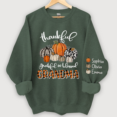 Lofaris Custom Thankful Grateful Blessed Grandma Sweatshirt