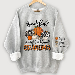 Lofaris Custom Thankful Grateful Blessed Grandma Sweatshirt