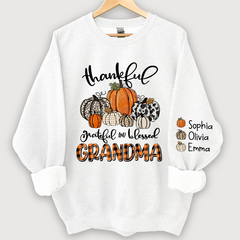 Lofaris Custom Thankful Grateful Blessed Grandma Sweatshirt