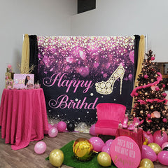 Lofaris Custom Thin Polyester Party Backdrop with Photo Text