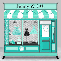 Lofaris Custom Tiffany Blue Dress Store Birthday Backdrop