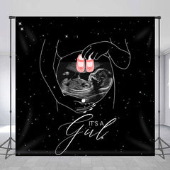 Lofaris Custom Ultrasound Universe Girl Baby Shower Backdrop