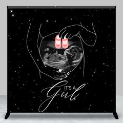 Lofaris Custom Ultrasound Universe Girl Baby Shower Backdrop