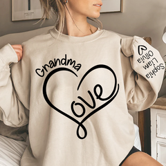 Lofaris Custom Valentine Heart Grandma And Kids Sweatshirt