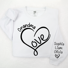 Lofaris Custom Valentine Heart Grandma And Kids Sweatshirt