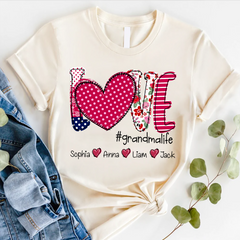 Lofaris Custom Valentines Heart Grandma And Kids T - Shrit