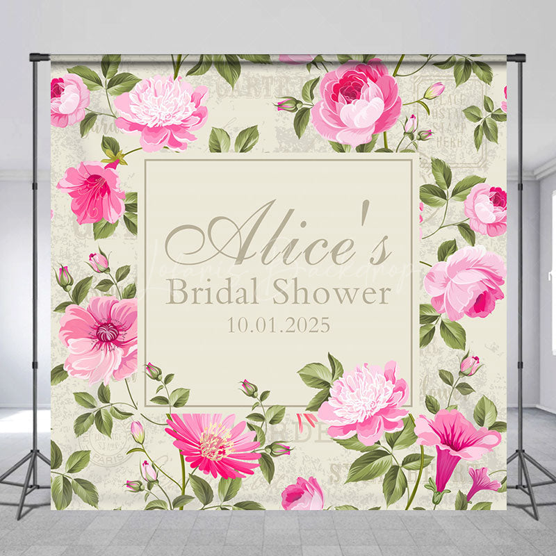 Lofaris Custom Vintage Stamp Floral Bridal Shower Backdrop