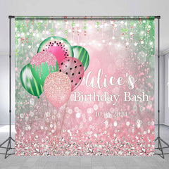 Lofaris Custom Watermelon Pink Green Bokeh Birthday Backdrop