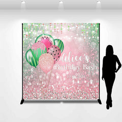 Lofaris Custom Watermelon Pink Green Bokeh Birthday Backdrop