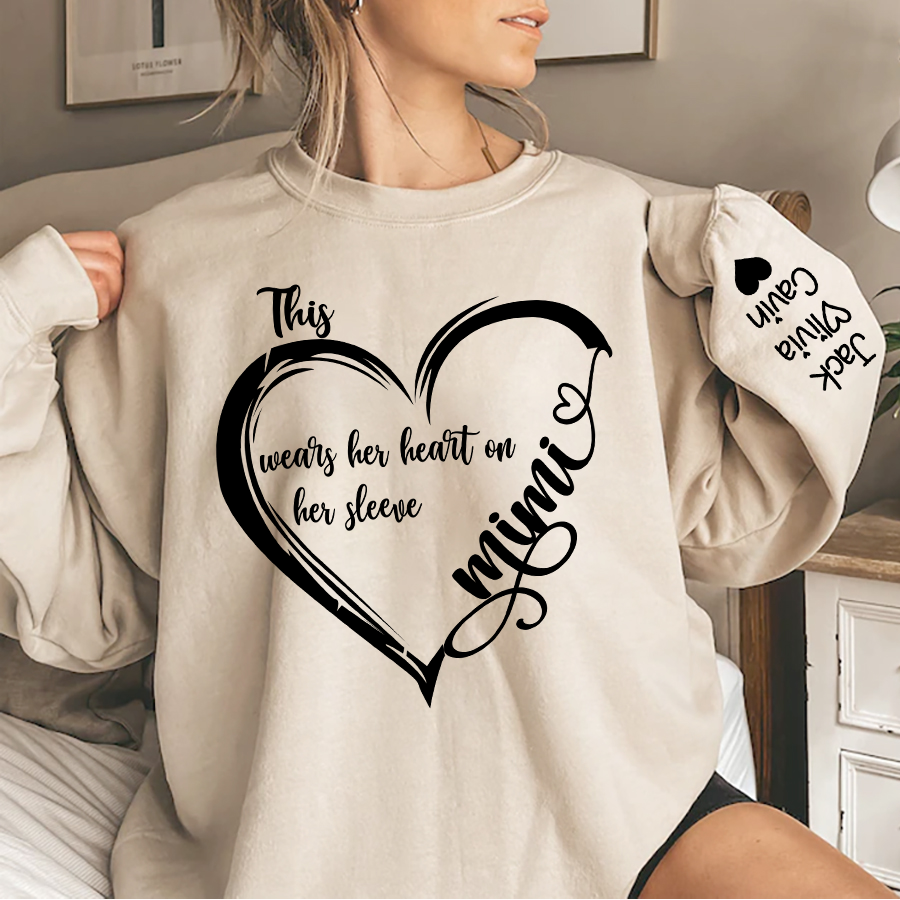 Lofaris Custom Wear Her Hearts Mimi Love Kids Sweatshirt