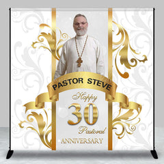 Lofaris Custom White Gold 30th Pastoral Anniversary Backdrop