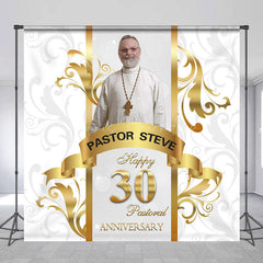 Lofaris Custom White Gold 30th Pastoral Anniversary Backdrop