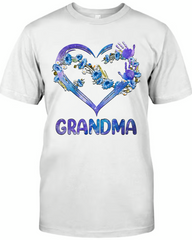 Lofaris Custom Wildflower Grandma Heart Hands Kids T-Shirt