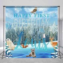 Lofaris Custom Winter Onederland Snowflakes Birthday Backdrop