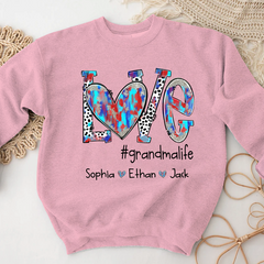 Lofaris Custom Zebra Dots Love Grandmalife KIds Sweatshirt