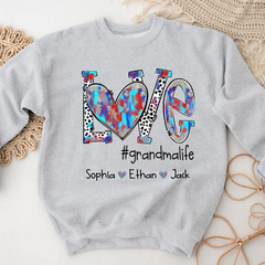 Lofaris Custom Zebra Dots Love Grandmalife KIds Sweatshirt