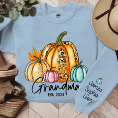 Lofaris Fall Autumn Sweatshirt Grandma Est With Grandkids Gift TH