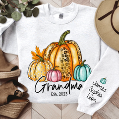 Lofaris Fall Autumn Sweatshirt Grandma Est With Grandkids Gift TH