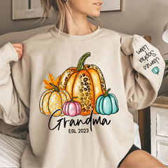 Lofaris Fall Autumn Sweatshirt Grandma Est With Grandkids Gift TH