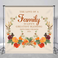 Lofaris Customized Blessing Floral Family Reunion Backdrop