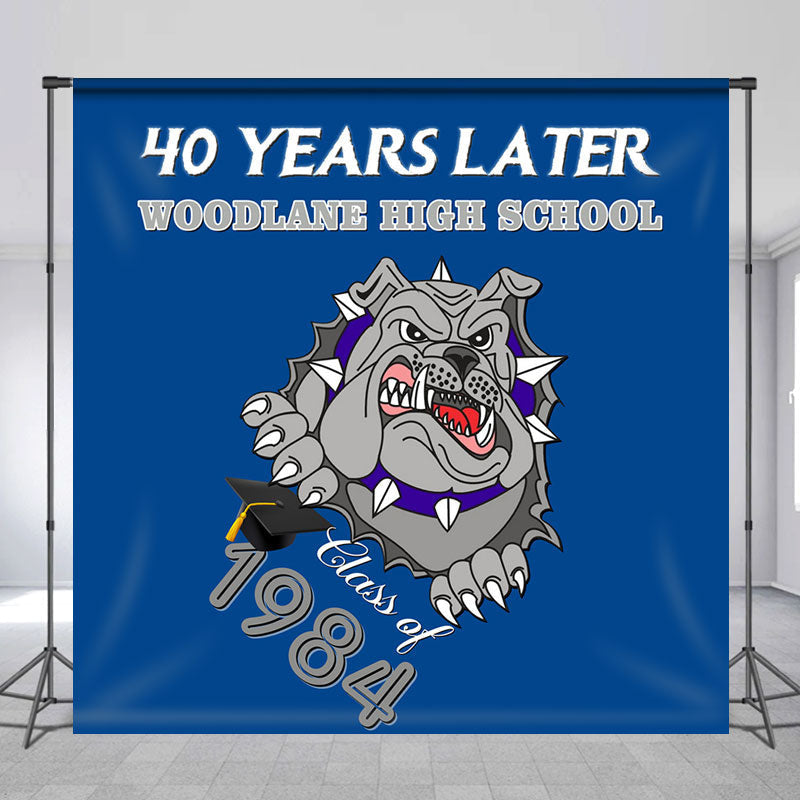 Lofaris Customized Blue Dog 40th Class Reunion Backdrop