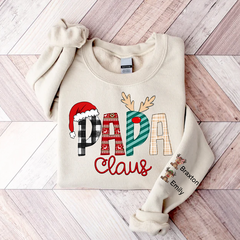 Lofaris Customized Christmas Papa Claus Gift Name Sweatshirt