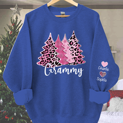 Lofaris Customized Printed Christmas Trees Grandma Shirt Pink Plaid Leopard Cheetah Buffalo Sweatshirt