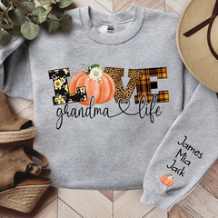 Lofaris Customized Love Grandma Life Fall Pumpkin Sweatshirt