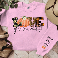 Lofaris Customized Love Grandma Life Fall Pumpkin Sweatshirt