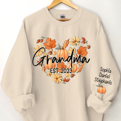 Lofaris Customized Love Pumpkin Grandma Est Year Sweatshirt