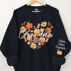 Lofaris Customized Love Pumpkin Grandma Est Year Sweatshirt