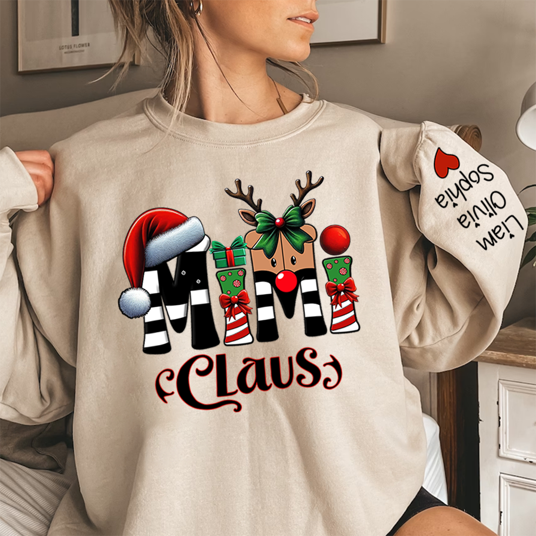 Lofaris Godmerch Mimi Claus Alphabet Christmas Sweatshirt