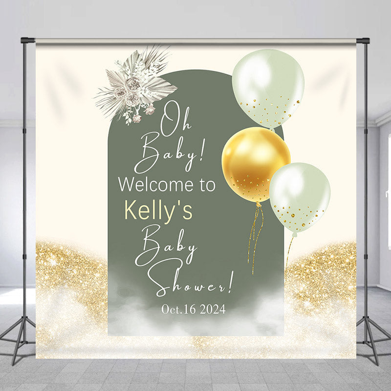 Lofaris Customized Name Arch Balloons Baby Shower Backdrop