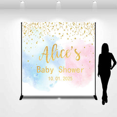 Lofaris Customized Name Blue And Pink Baby Shower Backdrop