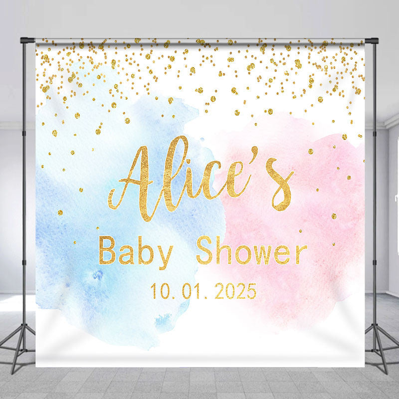 Lofaris Customized Name Blue And Pink Baby Shower Backdrop