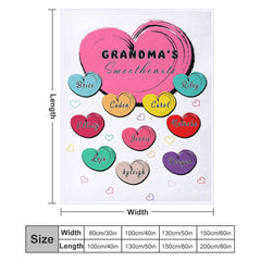 Lofaris Customized Name Heart Patterns Warm Family Blanket