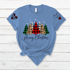 Lofaris Customized Name Merry Christmas Tree Gift T-Shirt