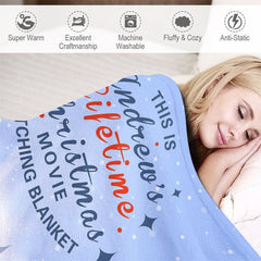 Lofaris Customized Name Red Castle Snowy Christmas Blanket