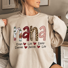 Lofaris Custom Nana Mom Heart Kids Chrismtas