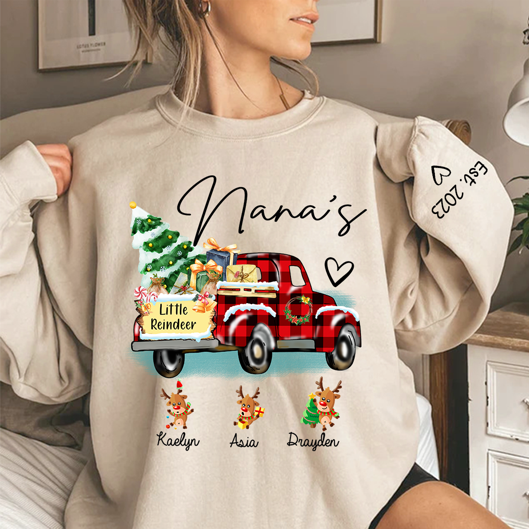 Lofaris Nana¡¯s little reindeer Christmas And Grandkids Sweatshirt