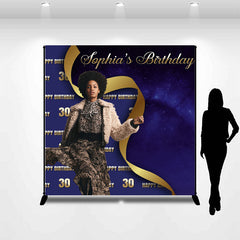 Lofaris Customized Photo Dark Blue 30th Birthday Backdrop