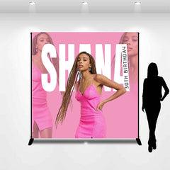 Lofaris Customized Photo Name Pink 30th Birthday Backdrop