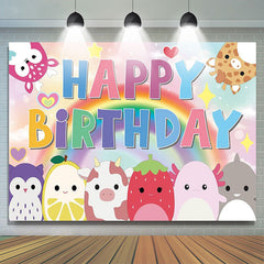 Lofaris Cute Animals Rainbow Bokeh Axolotl Birthday Backdrop