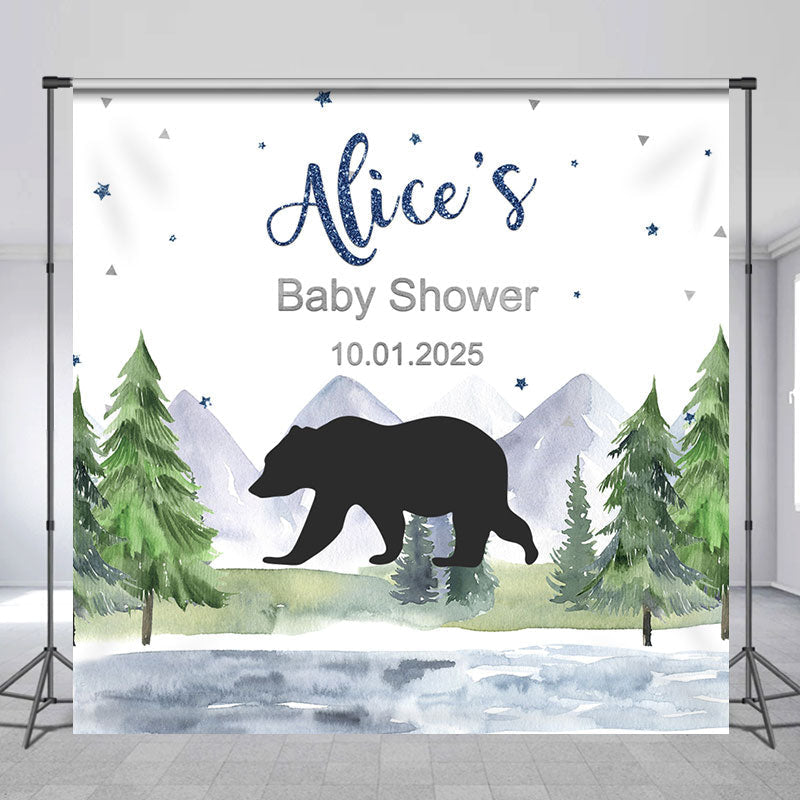 Lofaris Cute Bear Forest Custom Baby Shower Party Backdrop