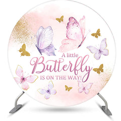 Lofaris Cute Butterfly Round Backdrop For Baby Shower Party