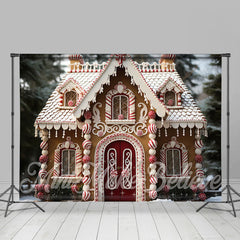 Lofaris Cute Candy House Christmas Backdrop For Photo Shoot