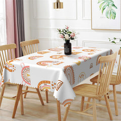 Lofaris Cute Cartoon Yellow Rainbow Rectangle Tablecloth