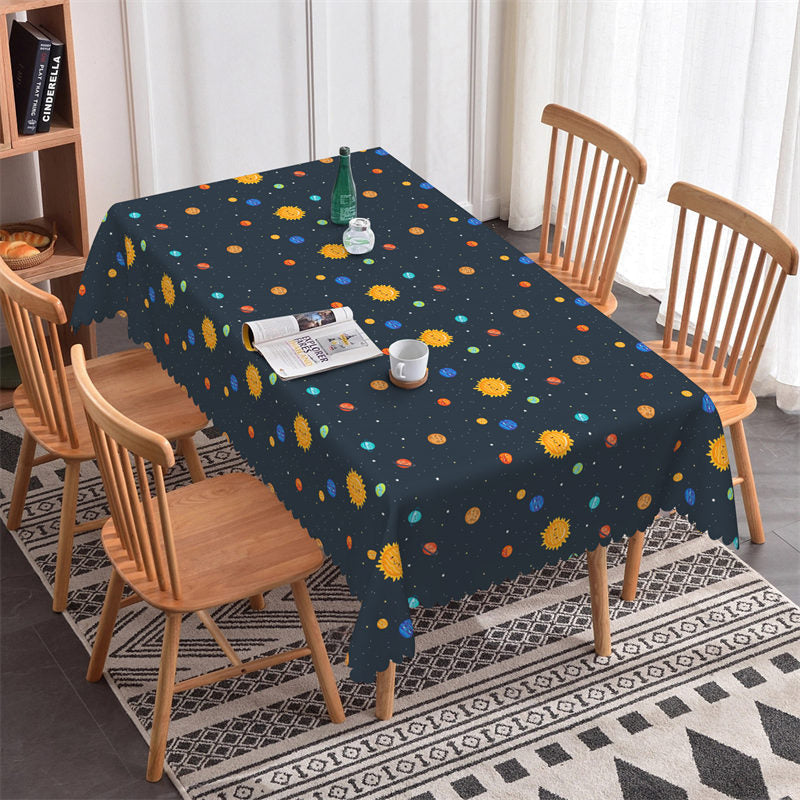 Lofaris Cute Cosmic Planet Sun Party Rectangle Tablecloth